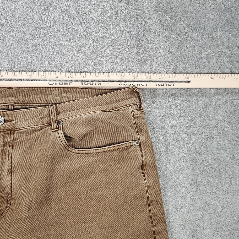 Faherty Jeans Mens 38x32 Beige Huckberry Slim Straight Stretch 5 Pocket Pants - Picture 11 of 16